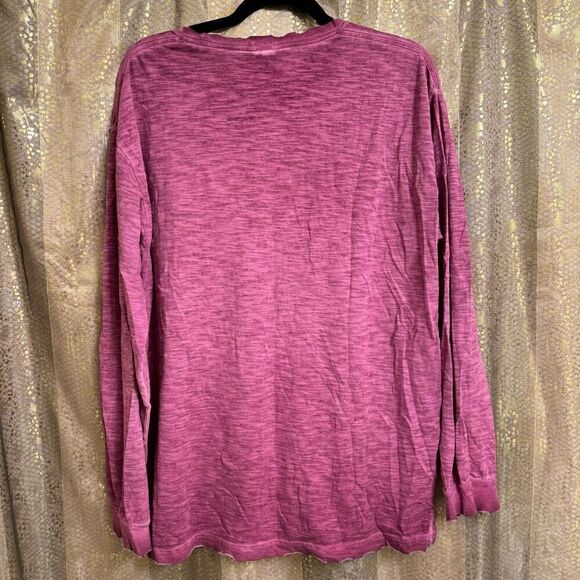 PINK Victorias Secret Washed Berry Distressed Long Sleeve T Shirt Large - Picture 2 of 7